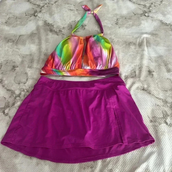 Bleu Rod Beattie Splash Out High Neck Key Hole Bikini Top Size 8 and Bottom Sz 6 - Picture 5 of 8